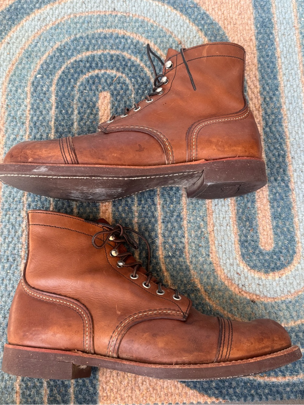 Red Wing Shoes Brown Leather Lace-Up Cap-Toe Boots size 10 - Picture 8 of 9